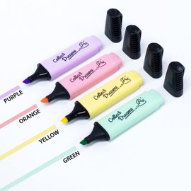 Yosogo Highlighter Pens Pastel Colour 808 Pack of 4 pcs Assorted Colour- 5mm Broad Tip