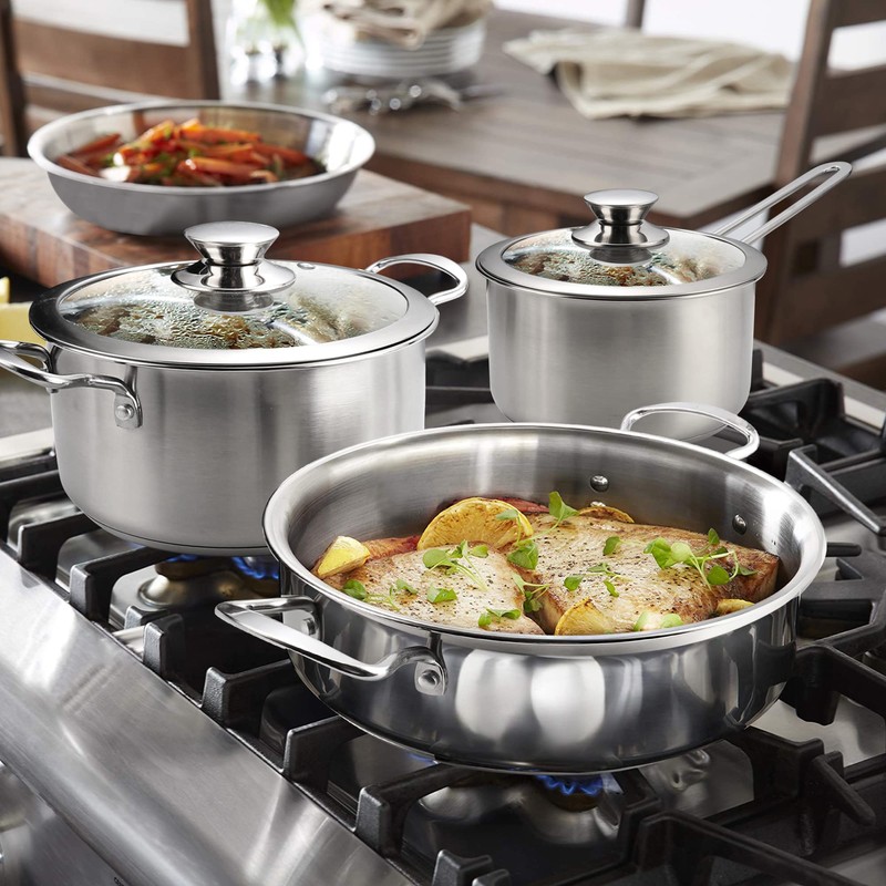 Wodillo 6Pcs Pots and Pans Set, Stainless Steel Pot Set,