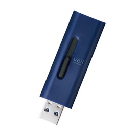 Elecom MF-SLU3128GBU 128GB USB Memory Stick with Strap Hole, Blue