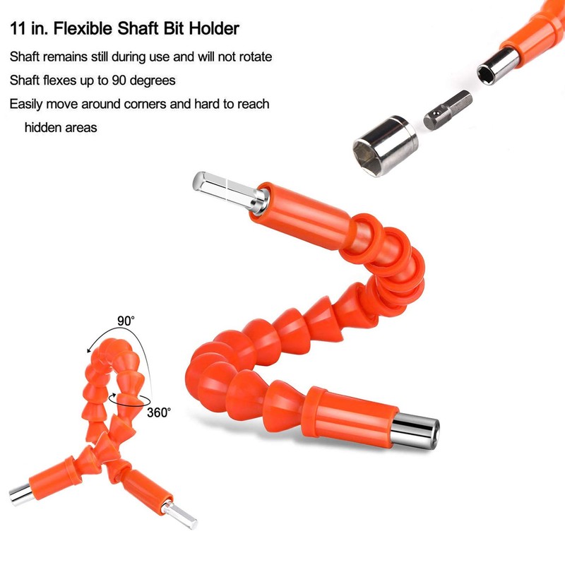 YIOYULEN Flexible Drill Bit Extension, 11.6inch Bendable Drill Bit Extension,