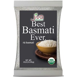 Organic Basmati Rice 10 LB Bag - Pure, Long, Premium Quality from India - by Jiva Organics