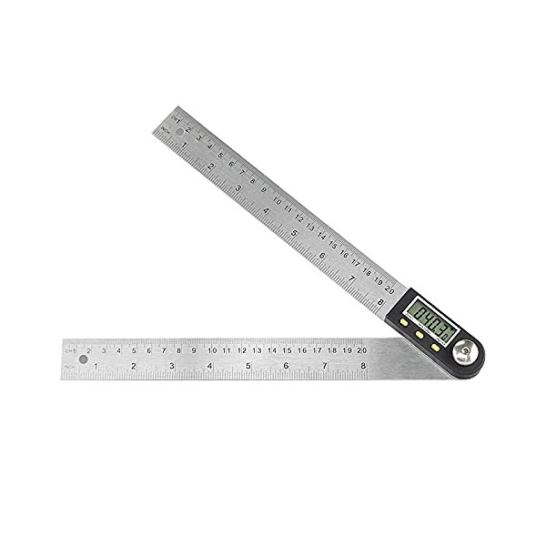 WMLBK 0-200mm Stainless Steel LCD Digital Angle Protractor-Goniometer Finder Ruler-Digital Angle Finder-Multifunctional Digital LCD Display Angle Ruler for Woodworking,Construction,Repairing
