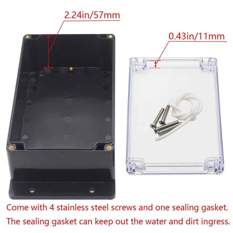 Raculety Junction Box IP65 Waterproof ABS Plastic Electrical Project Case