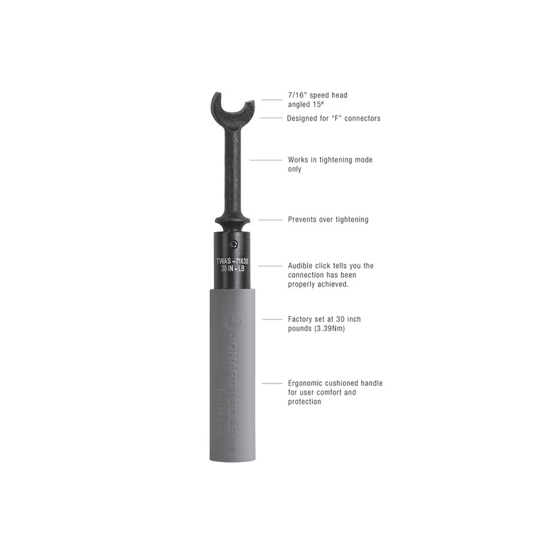 Jonard Tools TWAS-71630, Speed Head Torque Wrench, 7/16" Drive Size,