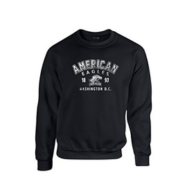 American University Eagles 50/50 Blended 8 oz. Crewneck Sweatshirt, Black, XX-LARGE