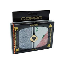 Copag 4-Color Red/Blue Poker Size Standard Index 2 Deck Setup