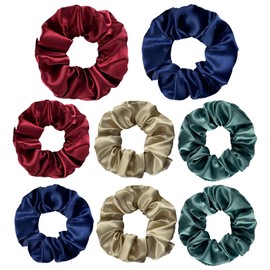 JSTHHTT 8 Pack Scrunchies for Women, Satin Scrunchies for Hair, Soft Hair Scrunchies Hair Bands, Satin Hair Ties, Ponytail Holder Hair Accessories for Girls Women