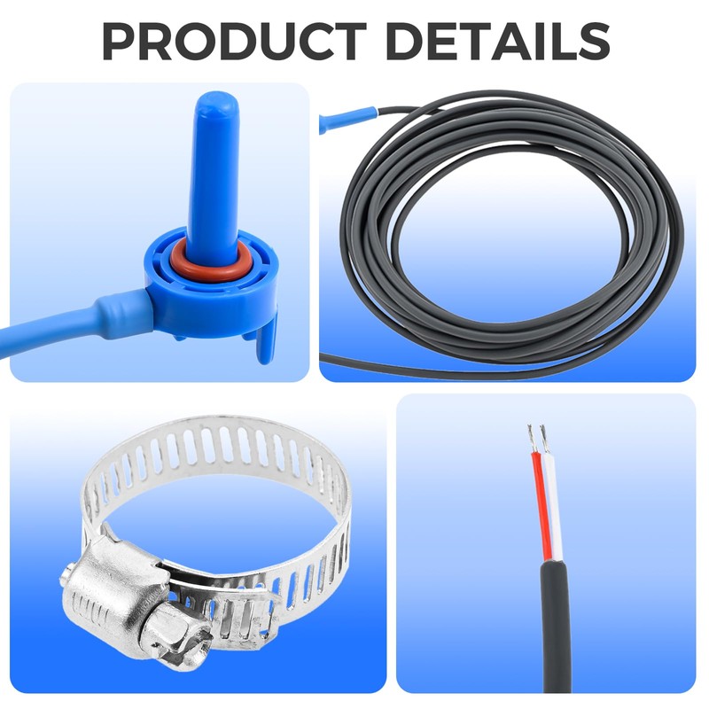 ETERMETA 520272 Replacement Temperature Sensor 20ft Cable, Air/Water/Solar Temperature Sensor,