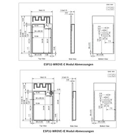 ESP32-WROVER-E/IE Module, 2.4GHz Wi-Fi + BT + BLE Integrated ESP32-D0WD-V3 or ESP32-D0WDR2-V3 Chip Optional 4/8/16MB Flash with PCB Antenna
