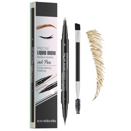 Eyebrow Pencil - Eyebrow Pen - Brow Pencil - Microblading Eyebrow Pen 2-In-1 Dual-Ended With 2-Fork-Tip And Precise Brush-Tip - Waterproof Long Lasting Last All-Day Eye Brow Create（Light Brown）