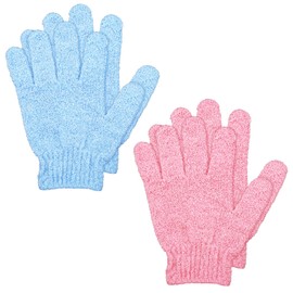 WLLHYF 2 Pairs Exfoliating Gloves Double Sided Shower Gloves Remover Dead Skin Bath Mitt Exfoliation Scrubber Shower Accessories for Beauty Spa Massage Daily Bath