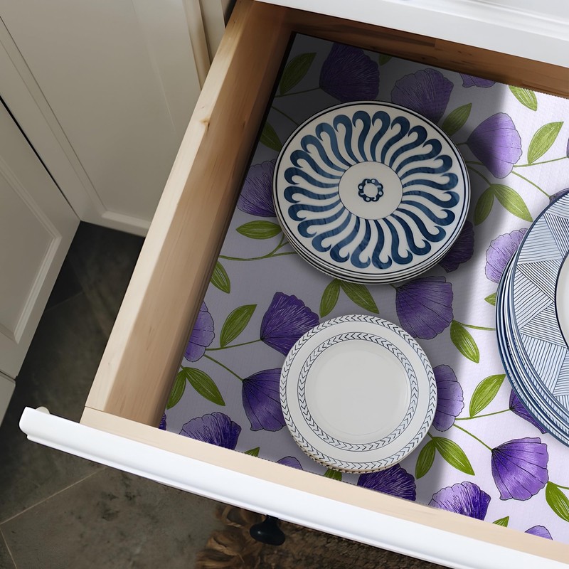 2 Rolls 18" W x 96" L Floral Drawer and