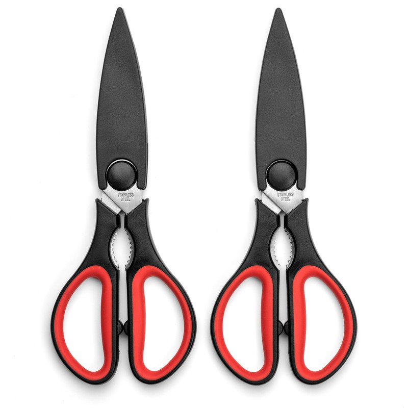Ultra Sharp Kitchen Cooking Scissors, Heavy Duty, Serrated Stainless Steel