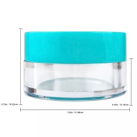 Fuji Beauticom® 5G/5ML (50 PCS) HQ Round Clear Plastic Refillable Jars w/Teal Lids