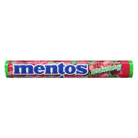 Mentos Chewy Mint Candy Roll, Strawberry, Non Melting, Party, 14 Pieces (Bulk Pack of 15)