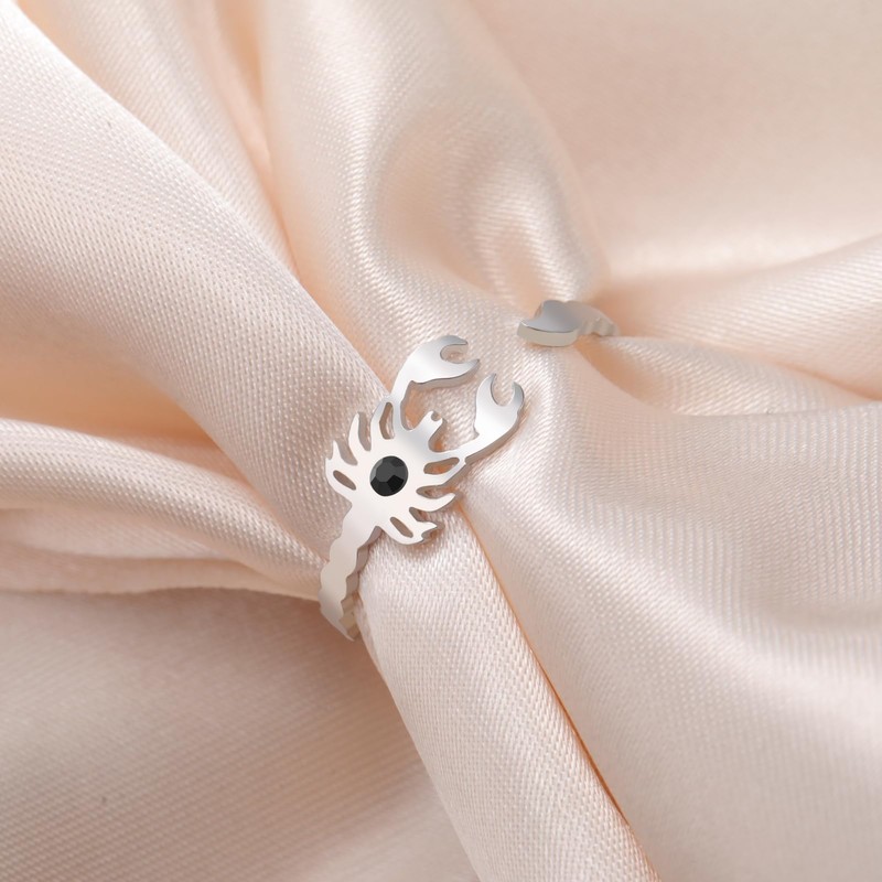 SIPURIS Scorpion Ring Women's Ring Scorpio Constellation Jewelry Open Adjustable