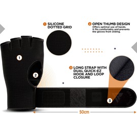 RDX - Guantes interiores de boxeo para hombres y mujeres, diseño híbrido para levantamiento de pesas, entrenamiento de levantamiento de pesas, soporte de muñeca de 50 cm de largo, neopreno debajo de los manoplas, entrenamiento de artes marciales Muay Tha