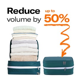 Branden Compression Packing Cube, Large, Green | Travel Essentials l Luggage Organizer l Self Compression Organizer for Travel l Overnight Trip, Road Trip, Beach, Cruise