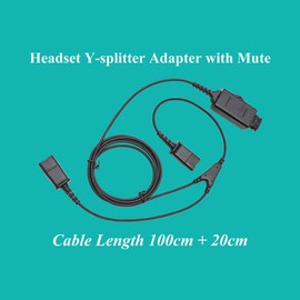 Adaptador divisor Y Y-Cable de entrenamiento con interruptor de micrófono compatible con auriculares QD de Plantronics para fines de entrenamiento
