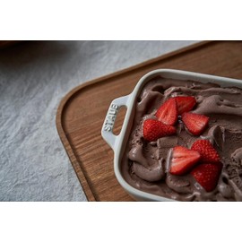 STAUB Ceramics Rectangular Baking Dish, 10.5x7.5-inch, Rustic Ivory