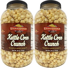 Stonehedge Farms Kettle Corn Crunch Popcorn Barrel - 2 Pack - 26 Ounces Each - Reclosable Container - Made in USA - Gluten Free