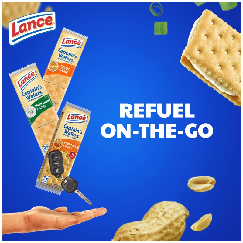 Lance Sandwich Crackers, Captain's Wafers, Variety Pack, 8 Individual Packs,