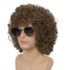 Kaneles Short Curly Brown Wigs for Men Light Brown Afro