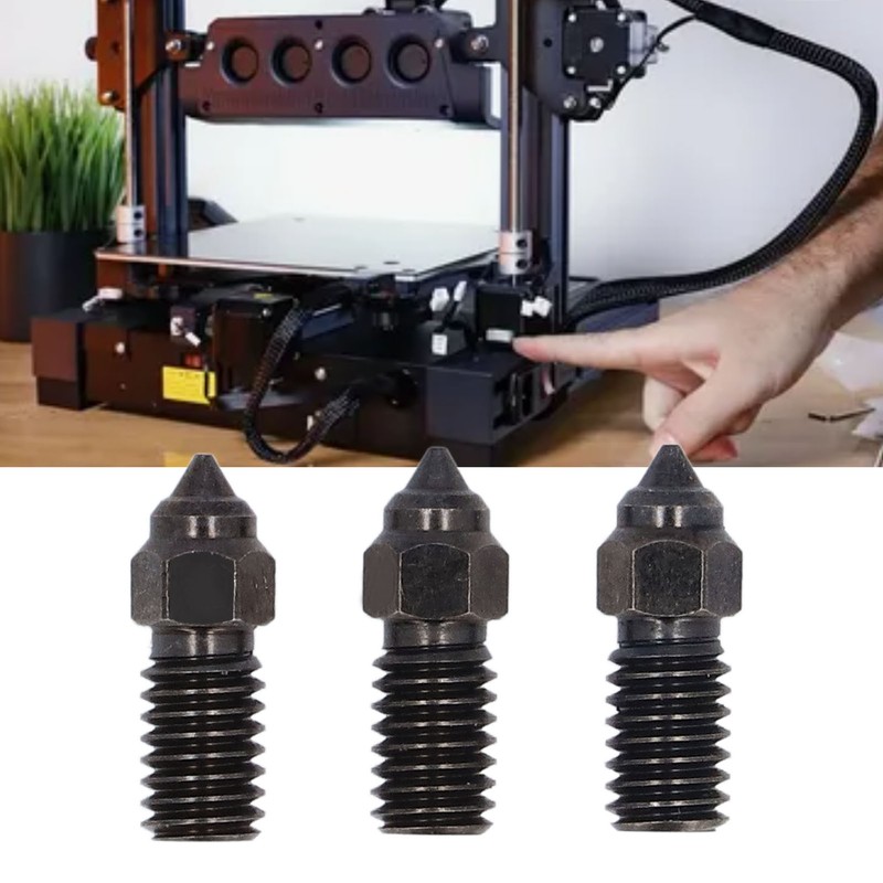 3Pcs Hardened Steel Nozzle 3 Holes High Flow 1.75mm Long