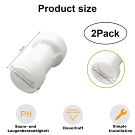 Ruayia Pack of 2 IBC Tank Accessories S60 x 6 Extension Spacer, IBC Tank Accessories Coarse Thread, IBC Container Accessories with Seal for Rainwater Tank, Garden Hose, White