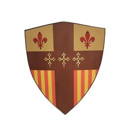 Holy Templar Crusader Cross Heraldic Medieval Curved Wooden Coat of Arms Heater Kite Shield