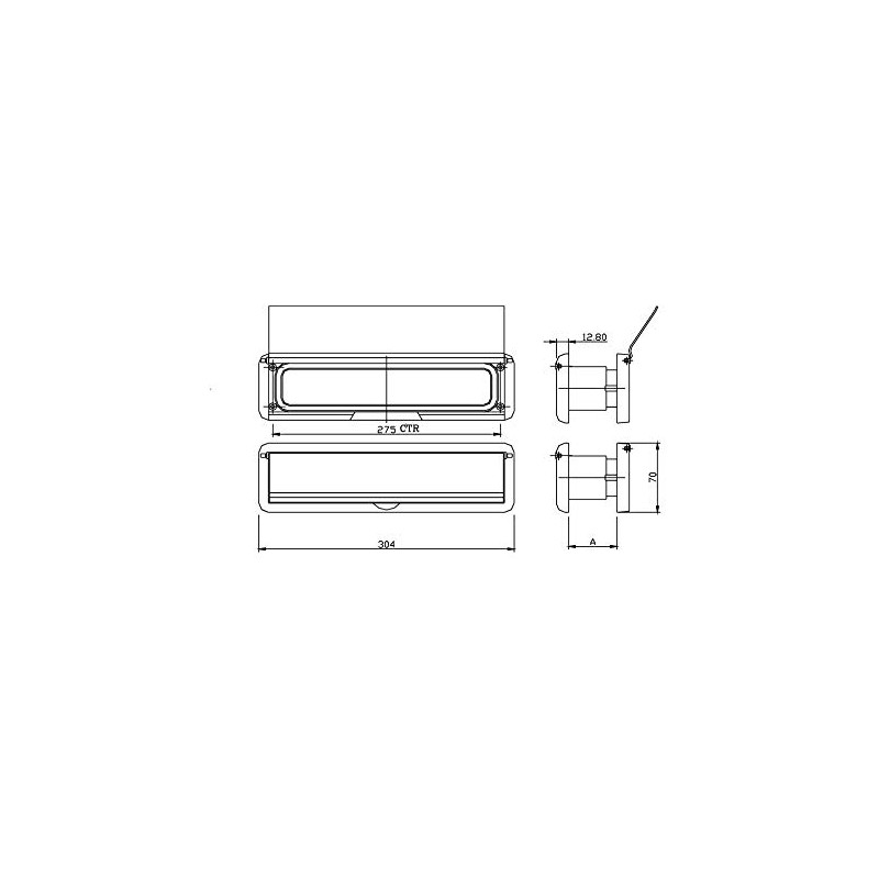 Yale YLP44-06/03-CP Letterplate/Letterbox, 300 mm, Fits 38-78 mm Doors, White