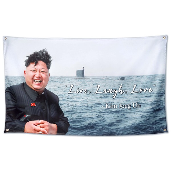 WHGJ Kim Jong Un Live Love Laugh Flag 3x5 ft