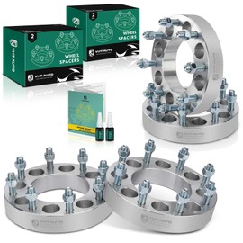 YHTAUTO 8x6.5 to 8x180 Wheel Adapters 1.5 inch Fits Chevy, GMC, Silverado Sierra 2500 3500 HD 1999-2010, C/K, Suburban, Savana, Express, 8 Lug Tire Spacers w/ M14x1.5 & 12.9 Studs, 117 mm Bore 4PCS