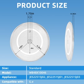 16.5" Microwave Glass Plate Compatible with Pana.sonic G.E Microwaves WB48X10046 Turntable Plate Replace F06014M00AP WB48X29704 5304519348 WPW10510836 Fit for Frigi-daire Whi-rlpool by Fetechmate