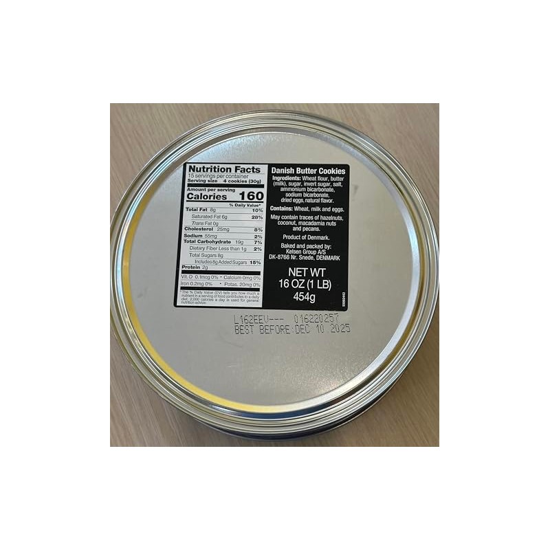 Danish Butter Cookies, 16 oz (1 lb) Tin – Traditional
