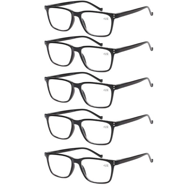 JOSCHOO 5 Pack Reading Glasses Men Women Spring Hinges Comfortable