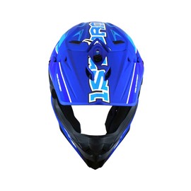 1Storm Motocross Adult Helmet Downhill Mountain Bike Helmet BMX MX ATV Dirt Bike Storm Style HF803; Storm Blue + Goggles + Skeleton Blue Glove Bundle