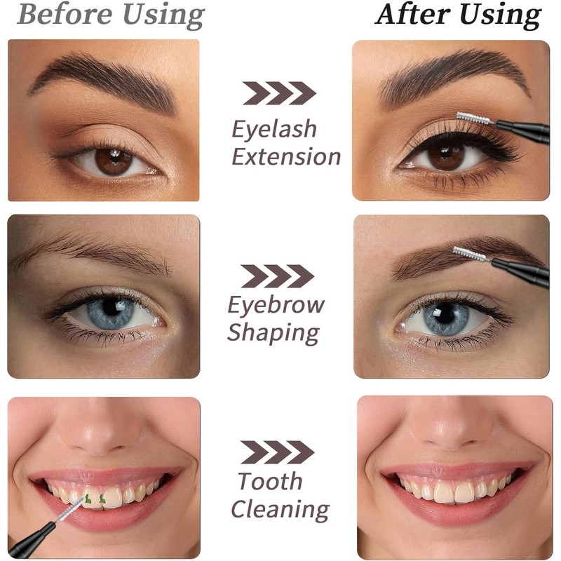 20 Microcepillos Para Cejas, Cepillos Para Cejas, Cepillos Para Pestañas,