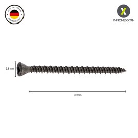 INNONEXXT® Premium Plaster Fibreboard Screws | 3.9 x 30 mm | Fibre Cement Board Screws, Drywall Screws, Universal Screws | Made in Germany | Pack of 500 | Phillips