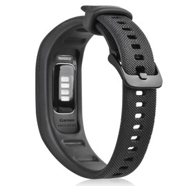 C2D JOY Strap TPU Wristband Compatible with Garmin vivosmart 3/vivosport, Activity and Fitness Tracker (Black) Medium