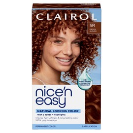 Clairol Nice'n Easy Permanent Hair Dye, 5R Medium Auburn Hair Color, Pack of 1 - Packaging May Vary