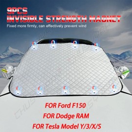 CHUSYYRAY Car Windshield Snow Cover Front & Rear Magnetic Winter For Ford F150 2000-2024