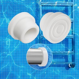 Amzlysdok 2-Pack Pool Ladder Bumpers,Inside Plug Caps for 1.9" Standard Swimming Steps Tubing, Pool Ladder Bumpers for Inground Pools,Tubing Protective Pool Ladders Liner Replacement Parts(White)