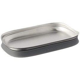Tovolo Stainless Double Spoon Rest, Easy-Cleaning, Heat Resistant, 2 Piece Set, Charcoal