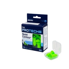 Flents Foam Ear Plugs, 10 Pair with Case for Sleeping, Snoring, Loud Noise, Traveling, Concerts, Construction, & Studying, NRR 33, Green, Made in the USA | Flents