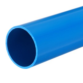 sourcing map 2.5 Inch PVC Rigid Tube Round Pipe Tubing Hardware Tubing 57mm ID 63mm OD 330mm/13 Light Blue High Impact for Water Pipe