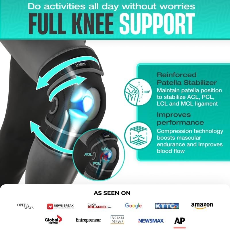 Modvel ELITE Knee Brace With Side Stabilizers & Patella Gel