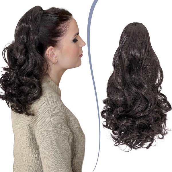 TESS Claw On Ponytail Extension Matte Material 14 Inch/37cm Curly