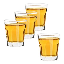 D&Z Shot Glasses, 1.5 Ounces (45 ml), Round Mouth and Octagon Base (4 Pcs)
