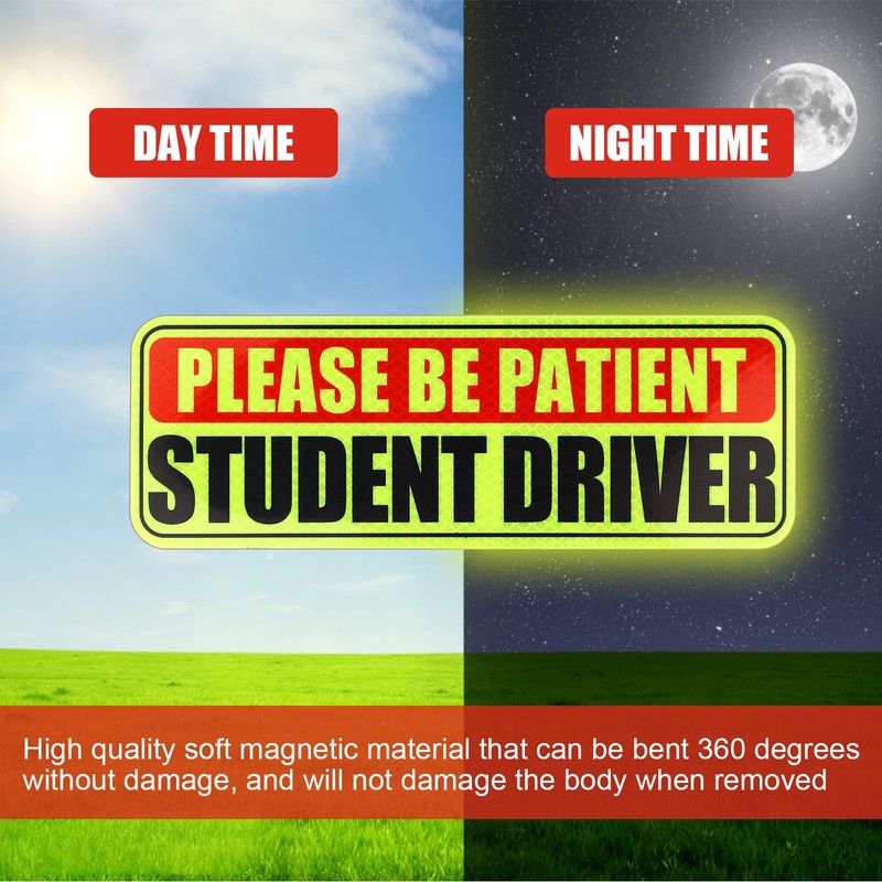 2pcs Student Driver Stickers, Colorful Please be Patient Student Driver
